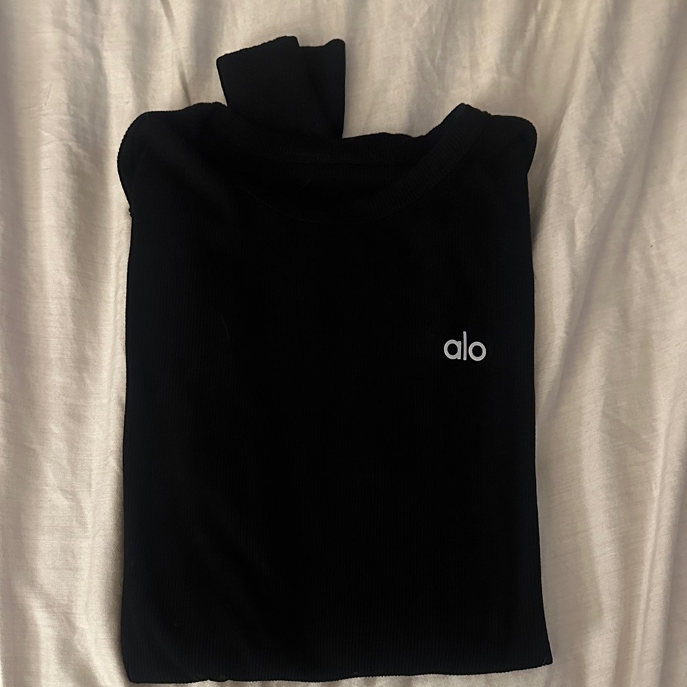 ALO Yoga Black Ribbed Top